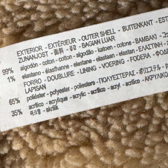 ZARA MAN CORDUROY SHERPA BOMBER CHORE JACKET WARM COMFORT LUX STREETSTYLE MEDIUM - Picture 8 of 9